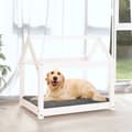 Miniatyrbilde 3 av 8: vidaXL Hundeseng hvit 81x60x70 cm heltre furu