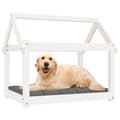 Miniatyrbilde 4 av 8: vidaXL Hundeseng hvit 81x60x70 cm heltre furu