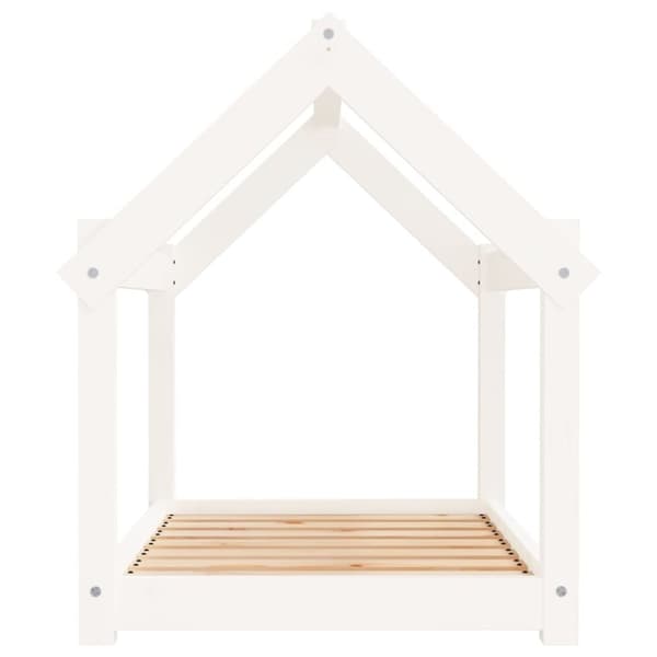 vidaXL Hundeseng hvit 81x60x70 cm heltre furu