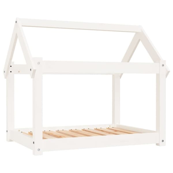 vidaXL Hundeseng hvit 81x60x70 cm heltre furu
