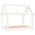 Miniatyrbilde 2 av 8: vidaXL Hundeseng hvit 81x60x70 cm heltre furu