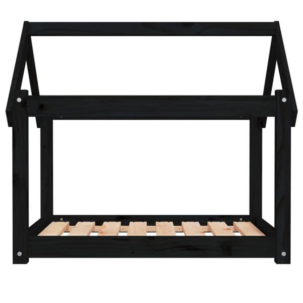 vidaXL Hundbädd svart 81x60x70 cm massiv furu