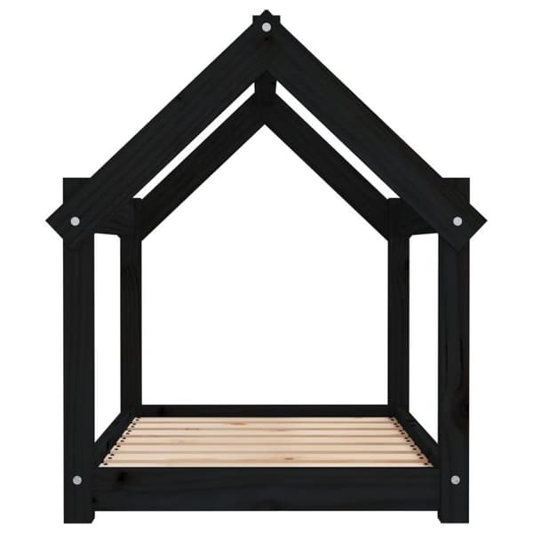 vidaXL Hundbädd svart 81x60x70 cm massiv furu