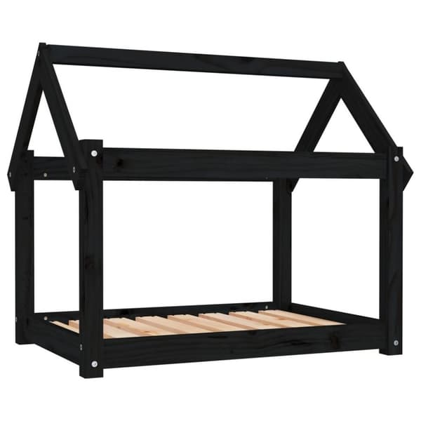 vidaXL Hundbädd svart 81x60x70 cm massiv furu