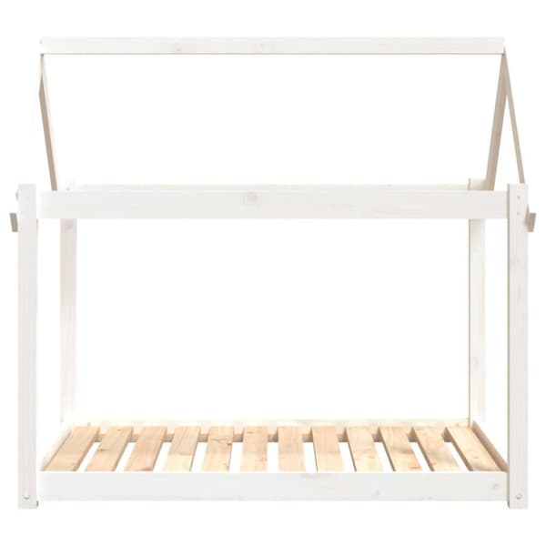 vidaXL Hundbädd vit 111x80x100 cm massiv furu