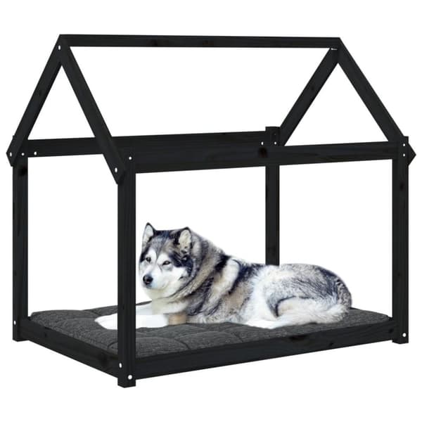 vidaXL Hundbädd svart 111x80x100 cm massiv furu