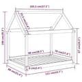 Miniatyrbild 8 av 8: vidaXL Hundbädd svart 111x80x100 cm massiv furu