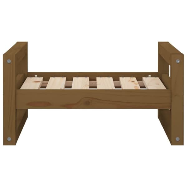 vidaXL hundeseng 55,5x45,5x28 cm massivt fyrretræ gyldenbrun