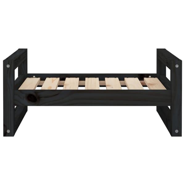 vidaXL hundeseng 65,5x50,5x28 cm massivt fyrretræ sort