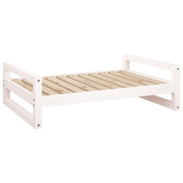 vidaXL hundeseng 95,5x65,5x28 cm massivt fyrretræ hvid