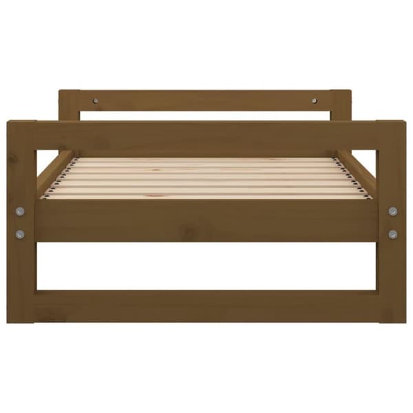 vidaXL hundeseng 75,5x55,5x28 cm massivt fyrretræ gyldenbrun