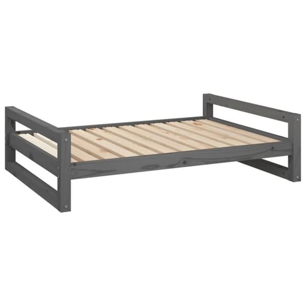 vidaXL hundeseng 105,5x75,5x28 cm massivt fyrretræ grå