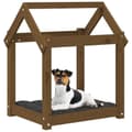 Miniatyrbillede 4 af 8: vidaXL hundeseng 61x50x70 cm massivt fyrretræ gyldenbrun