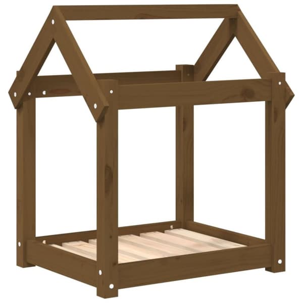 vidaXL hundeseng 61x50x70 cm massivt fyrretræ gyldenbrun