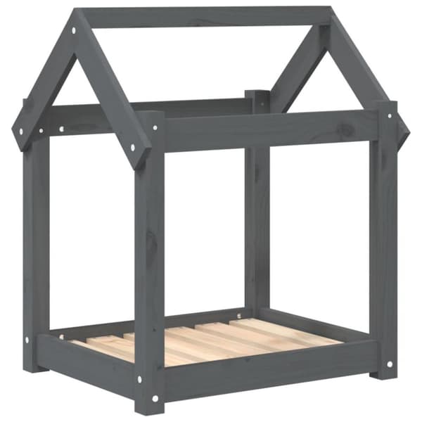 vidaXL hundeseng 61x50x70 cm massivt fyrretræ grå