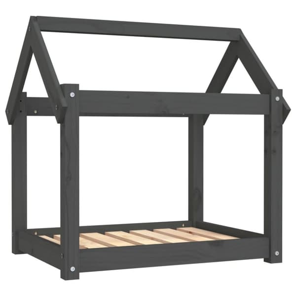 vidaXL hundeseng 71x55x70 cm massivt fyrretræ grå