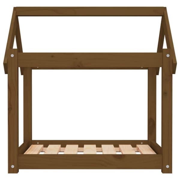 vidaXL hundeseng 71x55x70 cm massivt fyrretræ gyldenbrun