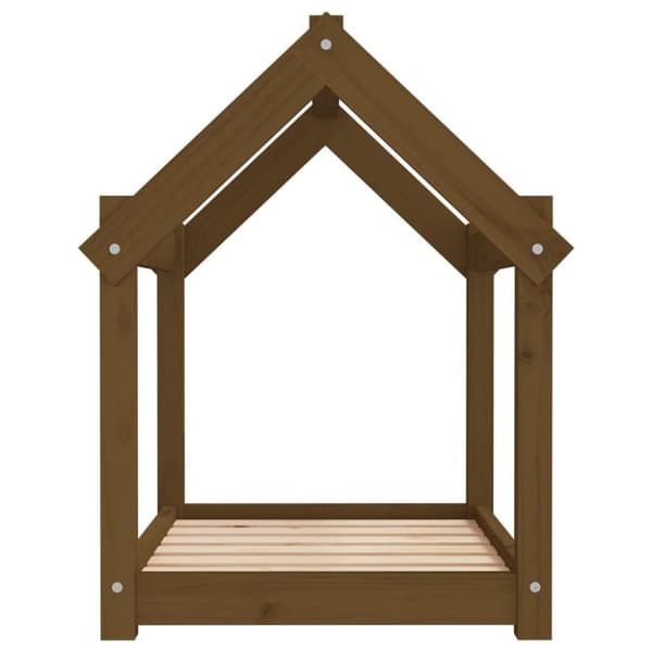 vidaXL hundeseng 71x55x70 cm massivt fyrretræ gyldenbrun