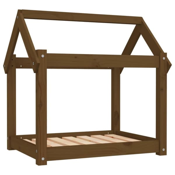 vidaXL hundeseng 71x55x70 cm massivt fyrretræ gyldenbrun