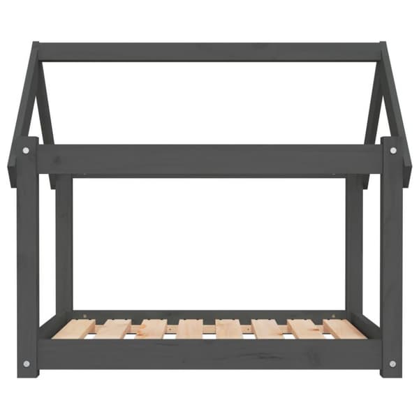 vidaXL hundeseng 81x60x70 cm massivt fyrretræ grå