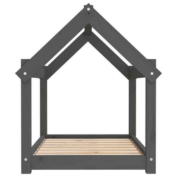 vidaXL hundeseng 81x60x70 cm massivt fyrretræ grå