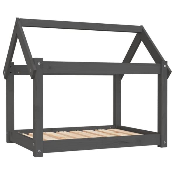 vidaXL hundeseng 81x60x70 cm massivt fyrretræ grå