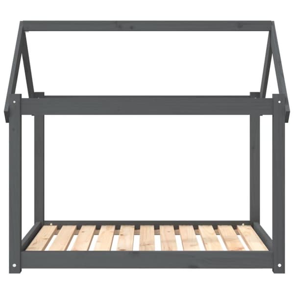 vidaXL hundeseng 101x70x90 cm massivt fyrretræ grå