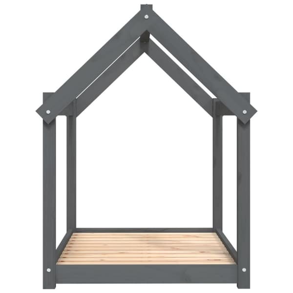 vidaXL hundeseng 101x70x90 cm massivt fyrretræ grå