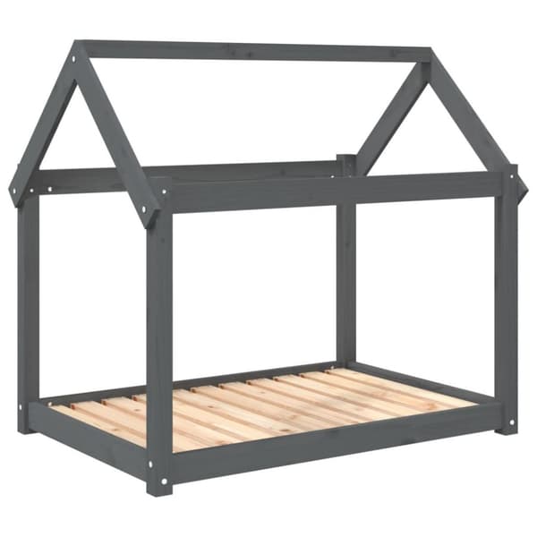 vidaXL hundeseng 101x70x90 cm massivt fyrretræ grå