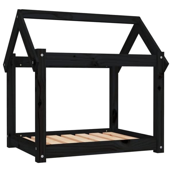 vidaXL hundeseng 71x55x70 cm massivt fyrretræ sort