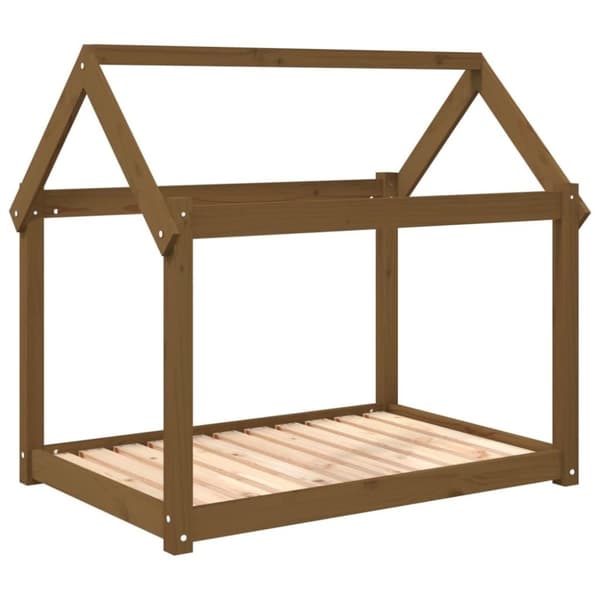 vidaXL hundeseng 101x70x90 cm massivt fyrretræ gyldenbrun
