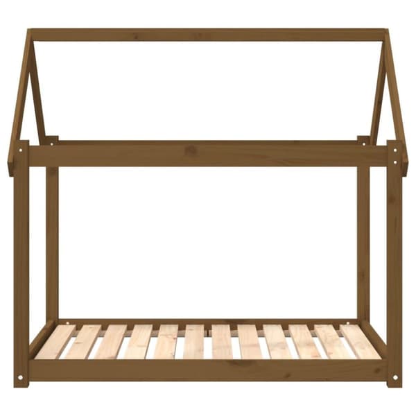 vidaXL hundeseng 111x80x100 cm massivt fyrretræ gyldenbrun