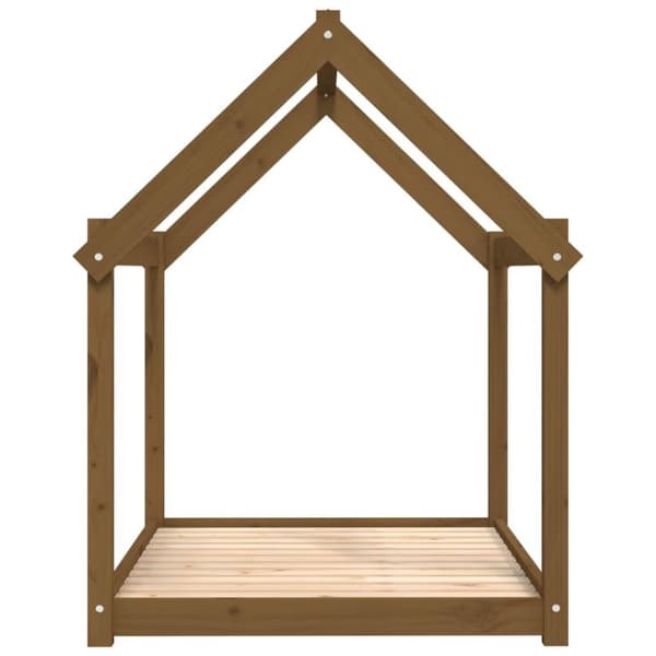 vidaXL hundeseng 111x80x100 cm massivt fyrretræ gyldenbrun