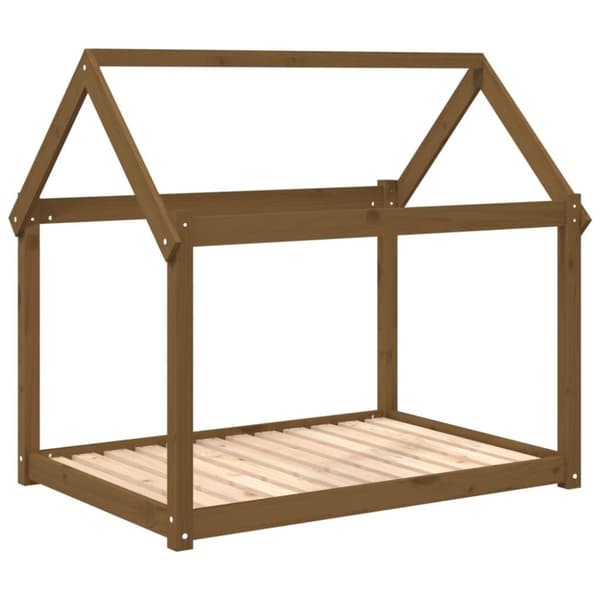 vidaXL hundeseng 111x80x100 cm massivt fyrretræ gyldenbrun