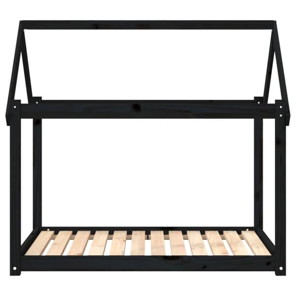 vidaXL hundeseng 111x80x100 cm massivt fyrretræ sort