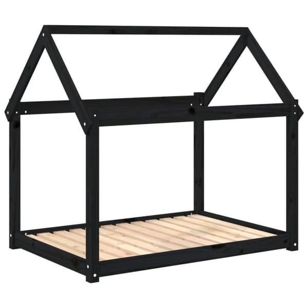 vidaXL hundeseng 111x80x100 cm massivt fyrretræ sort