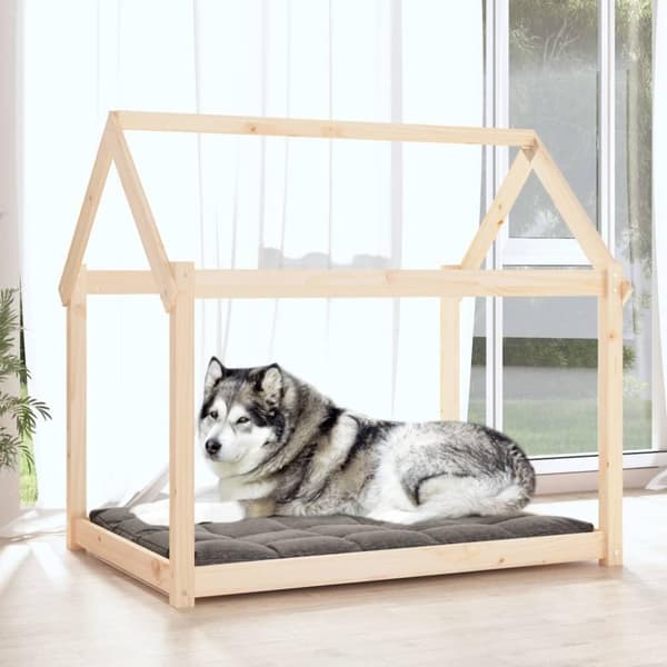 vidaXL hundeseng 111x80x100 cm massivt fyrretræ