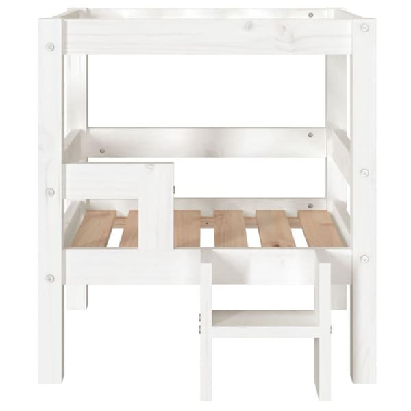 vidaXL hundeseng 55,x53,5x60 cm massivt fyrretræ hvid