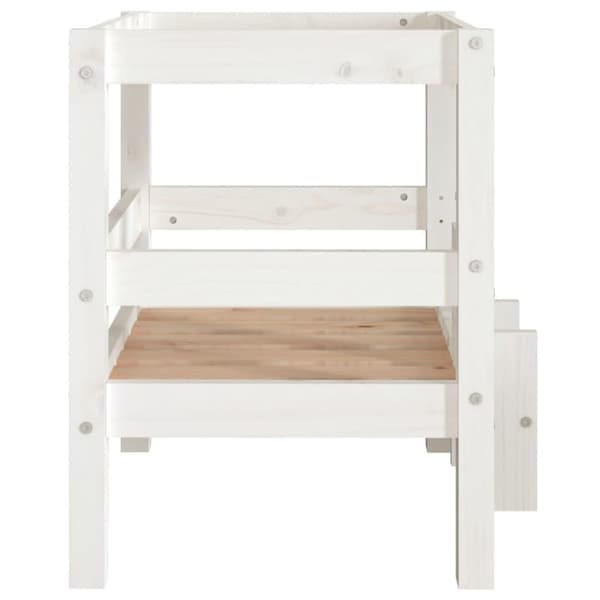 vidaXL hundeseng 55,x53,5x60 cm massivt fyrretræ hvid