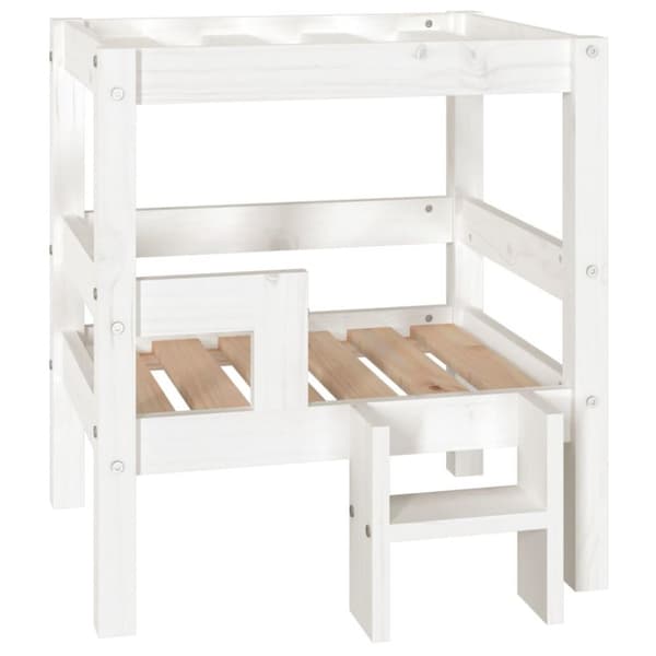 vidaXL hundeseng 55,x53,5x60 cm massivt fyrretræ hvid