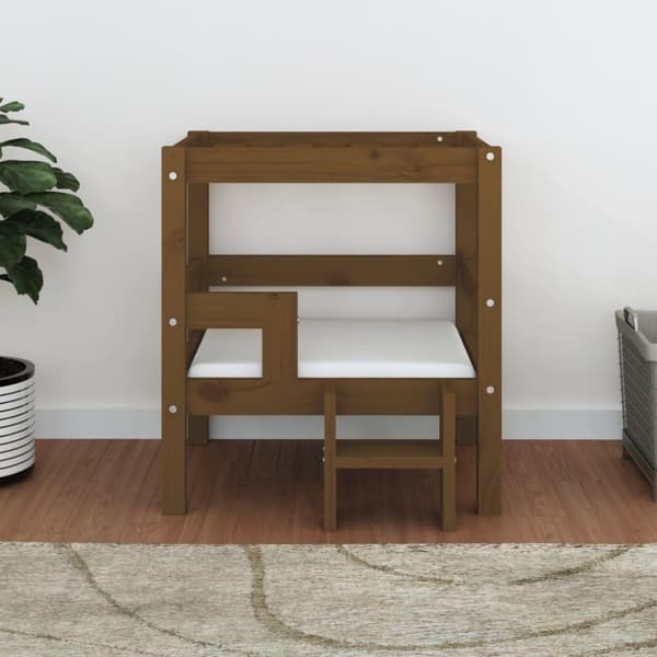 vidaXL Hundbädd honungsbrun 55,5x53,5x60 massiv furu