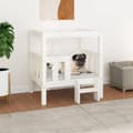 Miniatyrbilde 2 av 8: vidaXL Hundeseng hvit 65,5x43x70 cm heltre furu