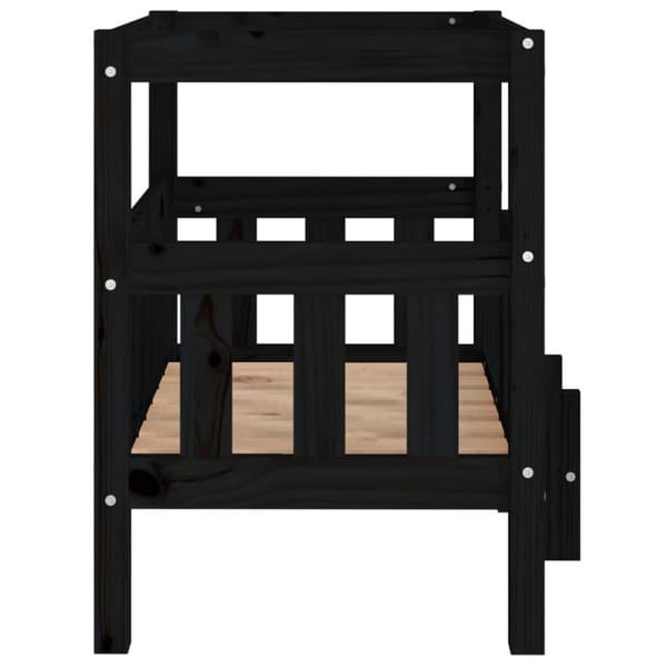 vidaXL Hundbädd svart 65,5x43x70 cm massiv furu