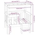 Miniatyrbild 8 av 8: vidaXL Hundbädd svart 65,5x43x70 cm massiv furu