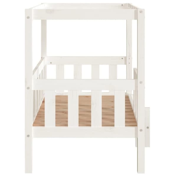 vidaXL Hundeseng hvit 95,5x73,5x90 cm heltre furu