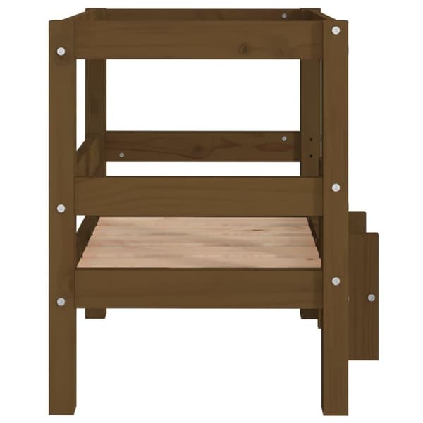 vidaXL hundeseng 55,5x53,5x60 cm massivt fyrretræ gyldenbrun