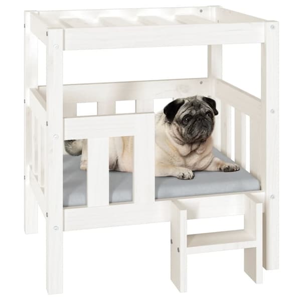 vidaXL hundeseng 55,65,5x43x70 cm massivt fyrretræ hvid