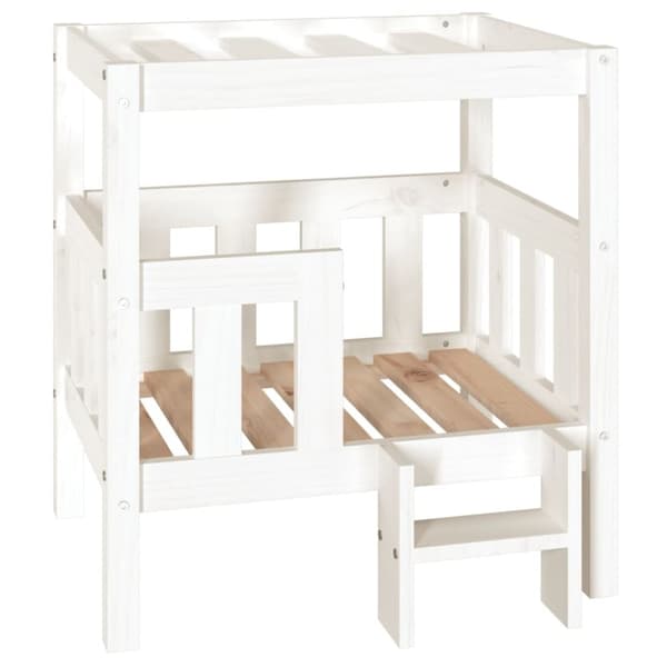 vidaXL hundeseng 55,65,5x43x70 cm massivt fyrretræ hvid