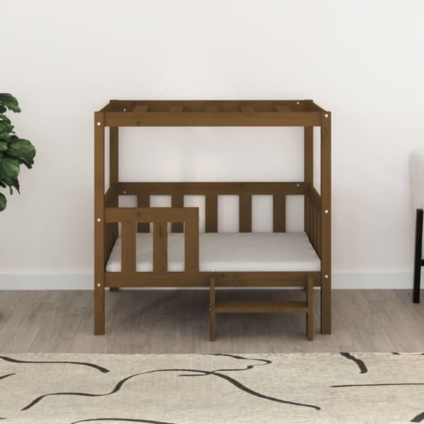vidaXL hundeseng 95,5x73,5x90 cm massivt fyrretræ gyldenbrun