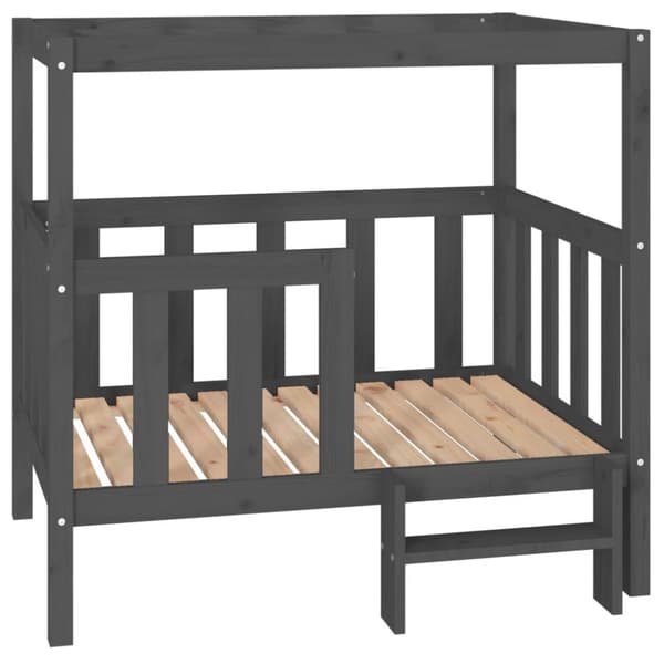 vidaXL hundeseng 105,5x83,5x100 cm massivt fyrretræ grå